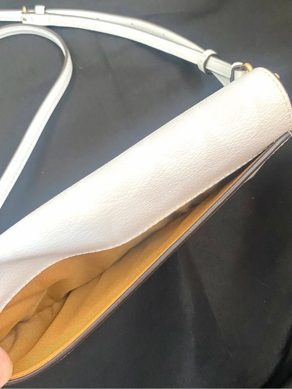 Coach Signature Crossbody Wallet with Gold Hardware Chalk Ivory Removable Strap